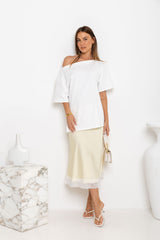 Lace Midi Skirt - Yellow - The Self Styler
