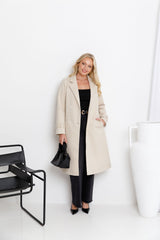 May Double Breasted Coat - Almond Cream - The Self Styler