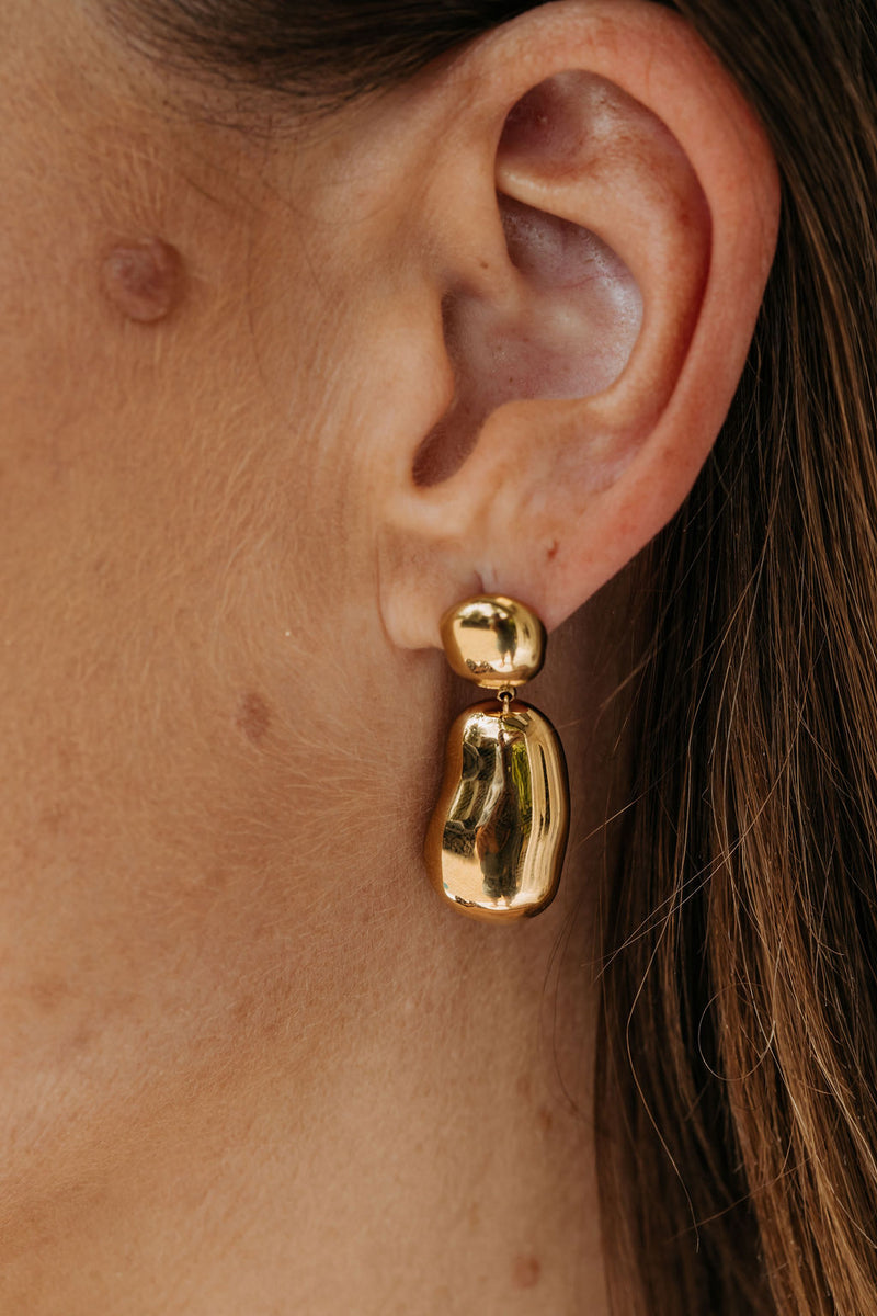 Zephyr Drop Stud Earrings - Gold - The Self Styler