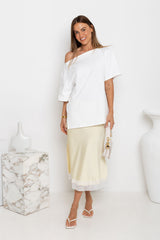 Lace Midi Skirt - Yellow - The Self Styler
