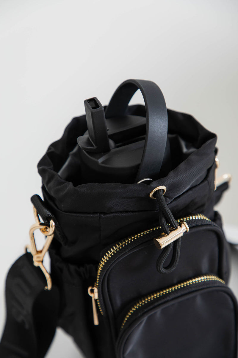 Noah Water Bottle Bag - Black - Suni and Sol - The Self Styler