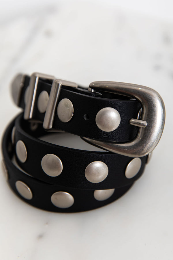 Dylan Stud Waist Belt - Black
