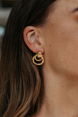 Kyra Drop Stud Earrings - Gold - The Self Styler