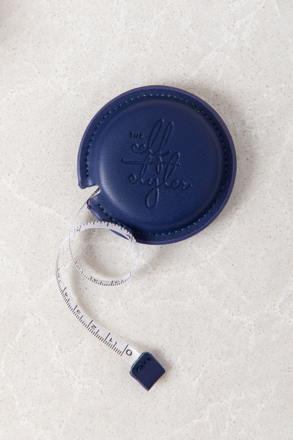 The Self Styler Retractable Measuring Tape - Faux Leather - Navy - The Self Styler