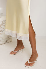 Lace Midi Skirt - Yellow - The Self Styler