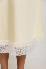 Lace Midi Skirt - Yellow - The Self Styler