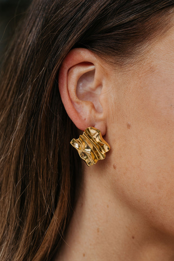 Esme Square Stud Earrings - Gold