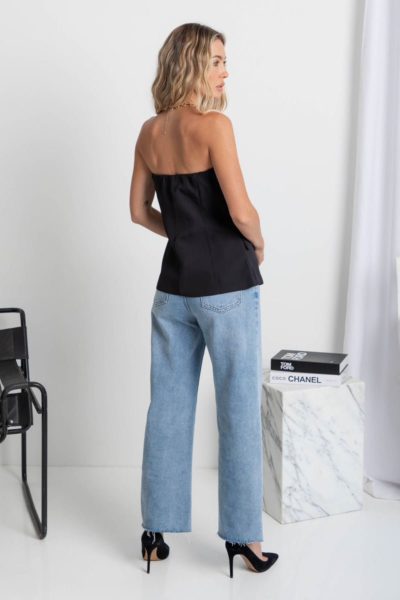 Harvee Strapless Top - Black - The Self Styler