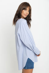 Aston Cotton Shirt - Chalk Blue - The Self Styler
