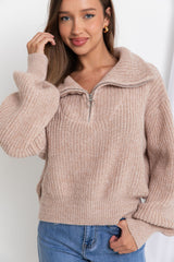 Paige Knit Top - Blush Marle - The Self Styler