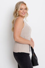 Ruby Knit Vest Top - Stone - The Self Styler