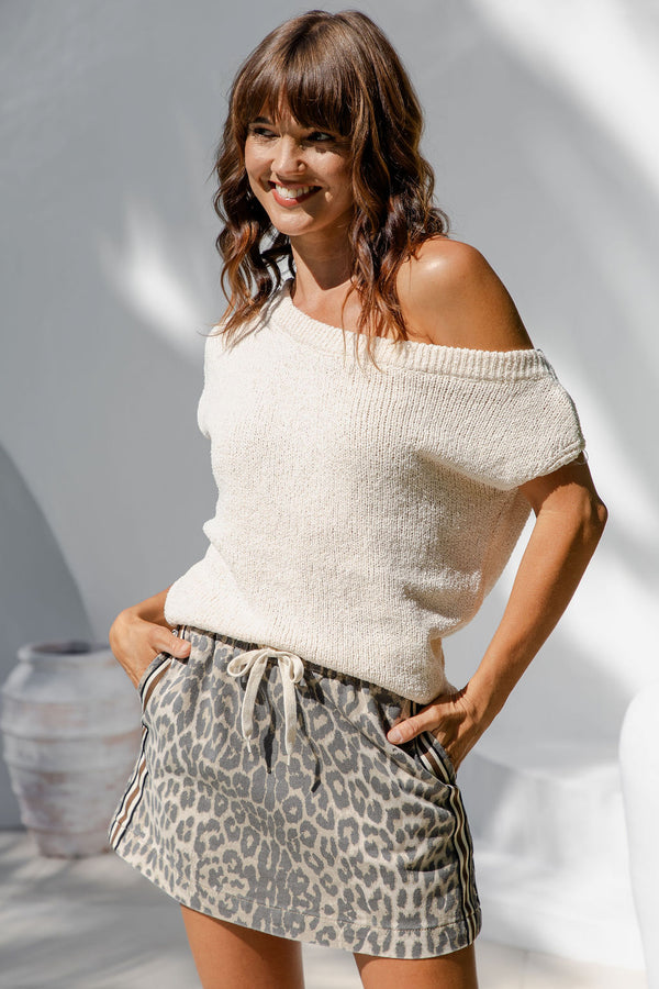 Avalon Off-The-Shoulder Top - Ivory Cream - The Self Styler