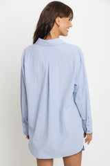 Aston Cotton Shirt - Chalk Blue - The Self Styler