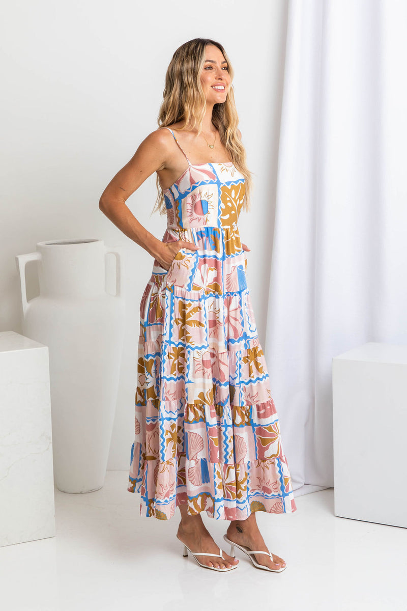 Sable Maxi Dress - Tile Print - The Self Styler