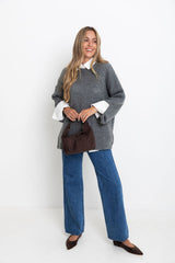 Stella Knit Jumper - Charcoal Grey - The Self Styler