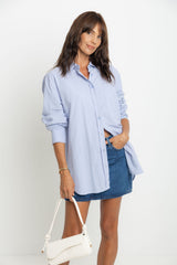 Aston Cotton Shirt - Chalk Blue - The Self Styler