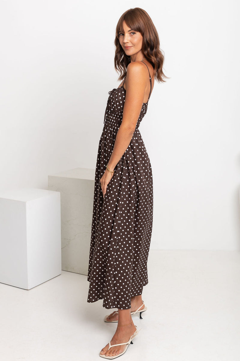 Indie Polka Dot Maxi Dress