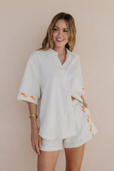 Pia Linen Shirt - Sand - The Self Styler