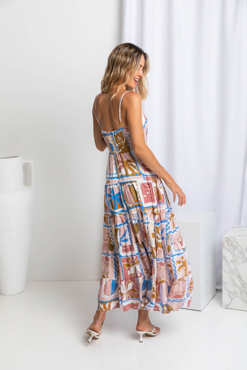 Sable Maxi Dress - Tile Print - The Self Styler