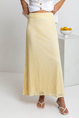 Florence Crochet Midi Skirt - Yellow - The Self Styler