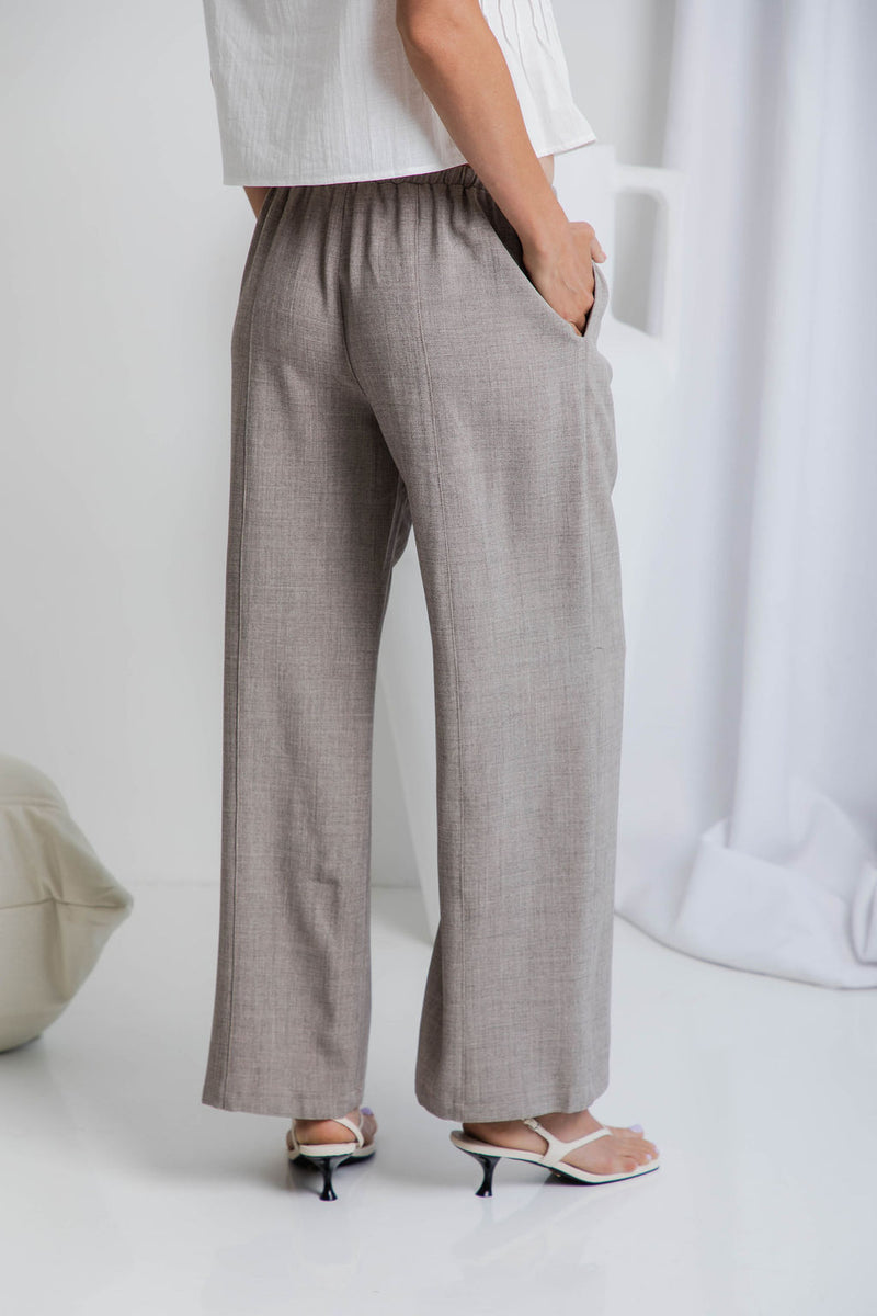 Ziggy Wide-Leg Pant - Taupe - The Self Styler