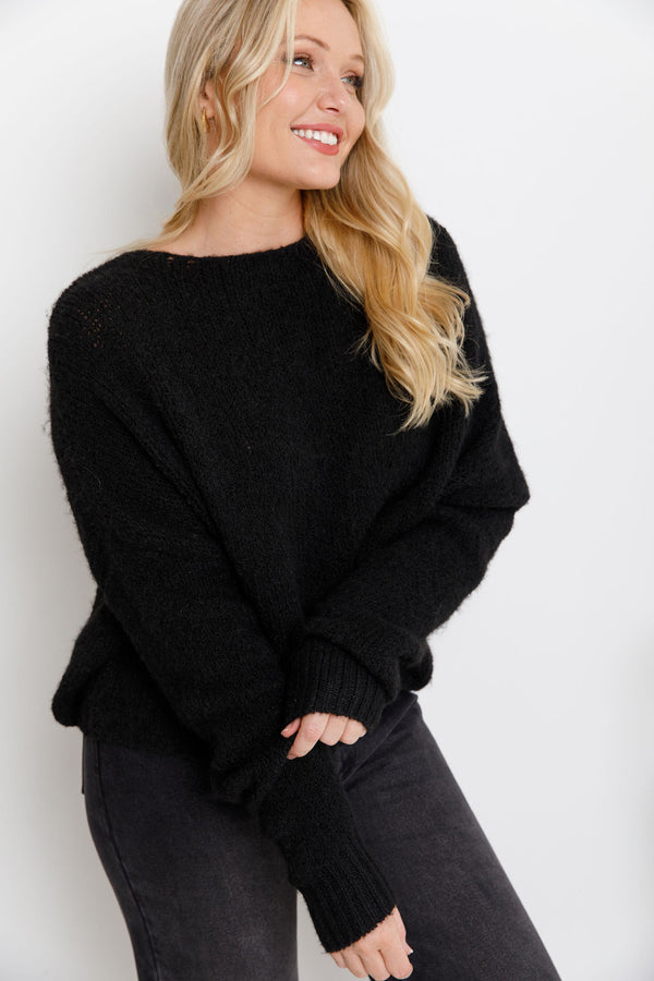 Tilly Knit Top - Black - The Self Styler