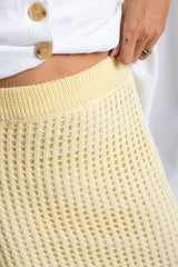 Florence Crochet Midi Skirt - Yellow - The Self Styler