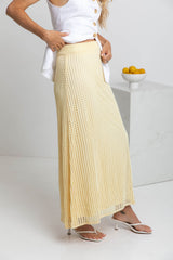 Florence Crochet Midi Skirt - Yellow - The Self Styler
