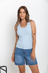 Leni Scoop Tank - Blue - The Self Styler