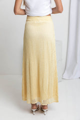 Florence Crochet Midi Skirt - Yellow - The Self Styler