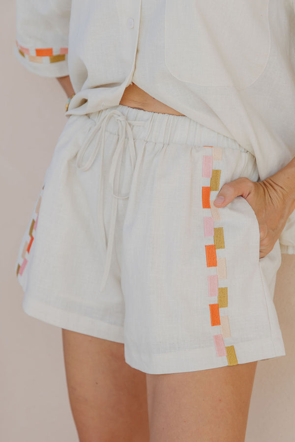 Alba Linen Shorts - Sand