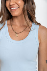 Leni Scoop Tank - Blue - The Self Styler