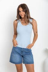 Leni Scoop Tank - Blue - The Self Styler