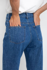 Dakota Straight-Leg Denim Jeans - Mid Blue Wash - The Self Styler Exclusive - The Self Styler