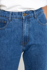 Dakota Straight-Leg Denim Jeans - Mid Blue Wash - The Self Styler Exclusive - The Self Styler