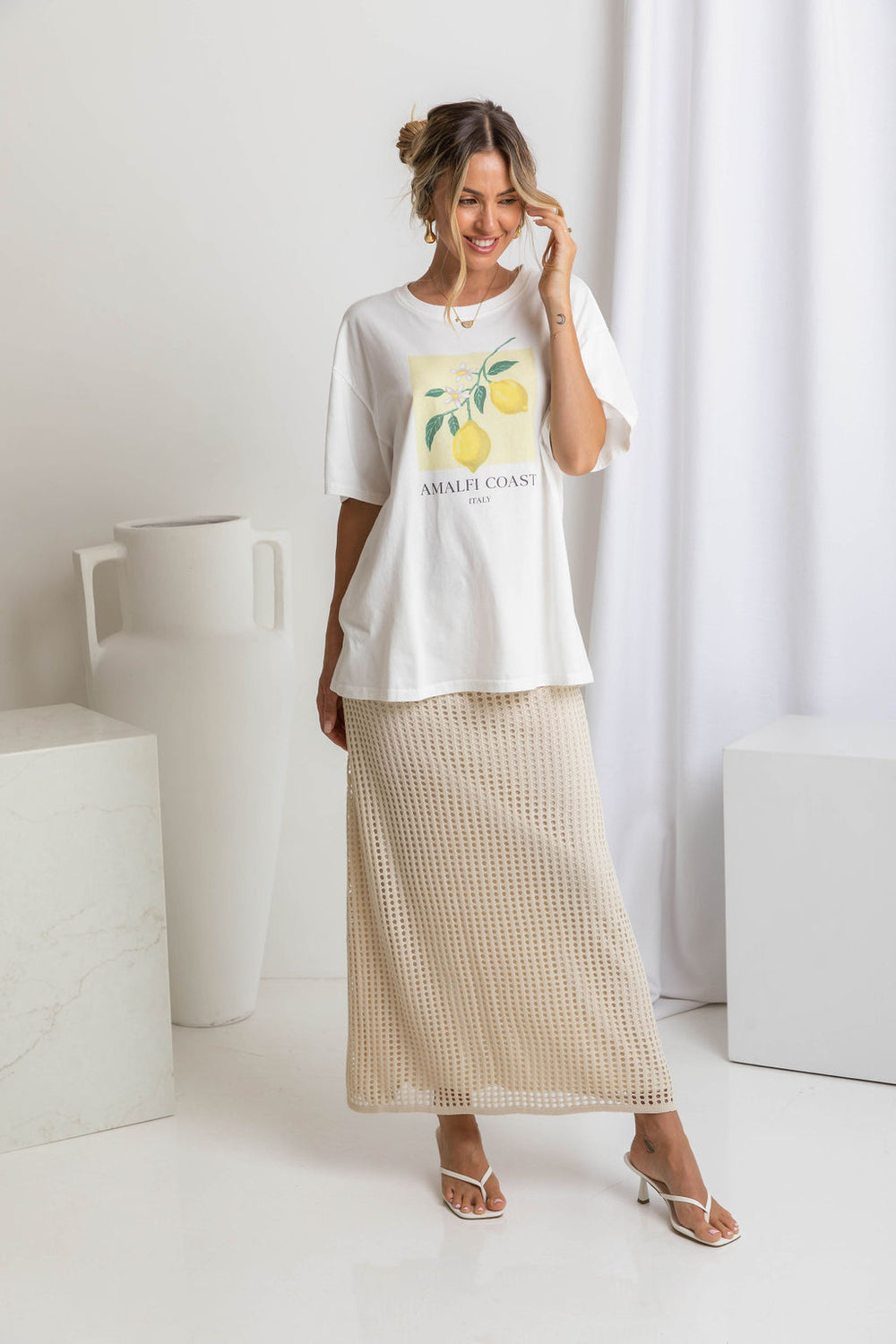 Florence Crochet Midi Skirt - Natural – The Self Styler