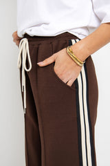 Ryder Jogger Stripe Pant - Chocolate - The Self Styler