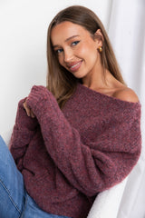Tilly Knit Top - Wine - The Self Styler