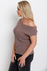 Avalon Off-The-Shoulder Top - Choc Marle - The Self Styler