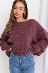 Tilly Knit Top - Wine - The Self Styler