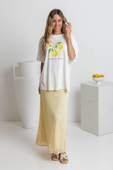 Florence Crochet Midi Skirt - Yellow - The Self Styler