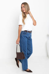 Dakota Straight-Leg Denim Jeans - Mid Blue Wash - The Self Styler Exclusive - The Self Styler