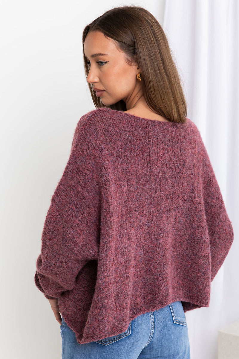 Tilly Knit Top - Wine - The Self Styler