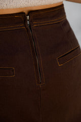 Sienna Denim Mini Skirt - Espresso - The Self Styler