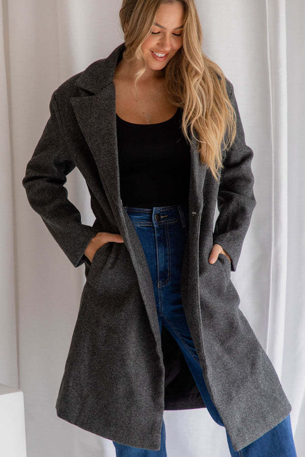 Ivy Coat - Charcoal Marle - The Self Styler