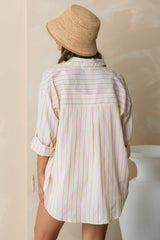 Bentley Relaxed-Fit Shirt - Yellow and Pink Stripe - The Self Styler