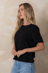 Lakey Relaxed-Fit Top - Black - The Self Styler