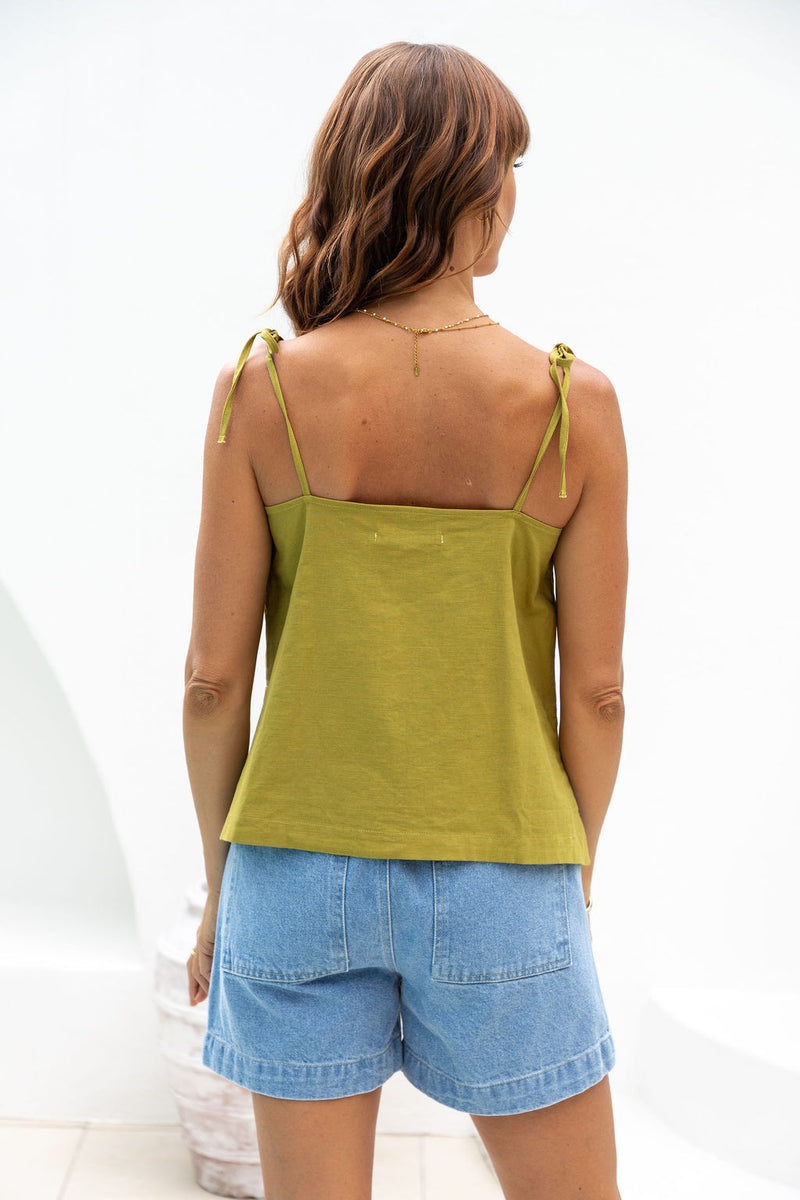 Luka Cami Top - Matcha Green - The Self Styler