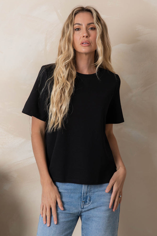 Lakey Relaxed-Fit Top - Black - The Self Styler