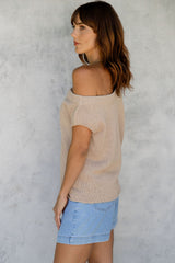 Avalon Off-The-Shoulder Top - Latte - The Self Styler